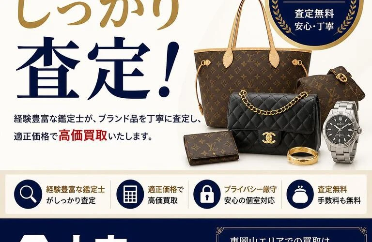 東岡山のブランド品をしっかり査定！大吉平島店で安心買取をあなたに