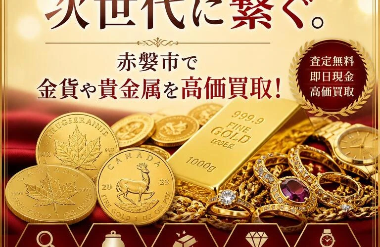 あなたの宝物、次世代に繋ぐ。赤磐市で金貨や貴金属を高価買取！
