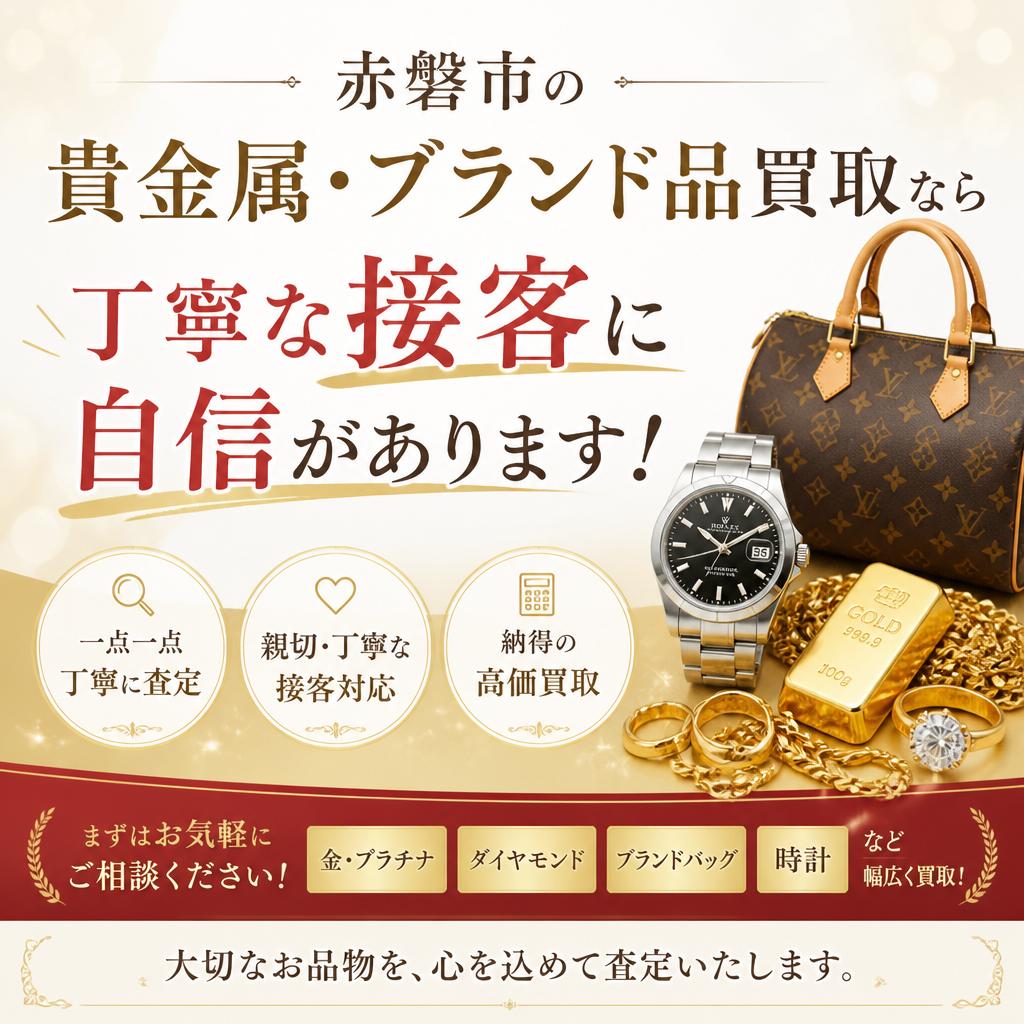 赤磐市の貴金属・ブランド品買取なら、丁寧な接客に自信があります！