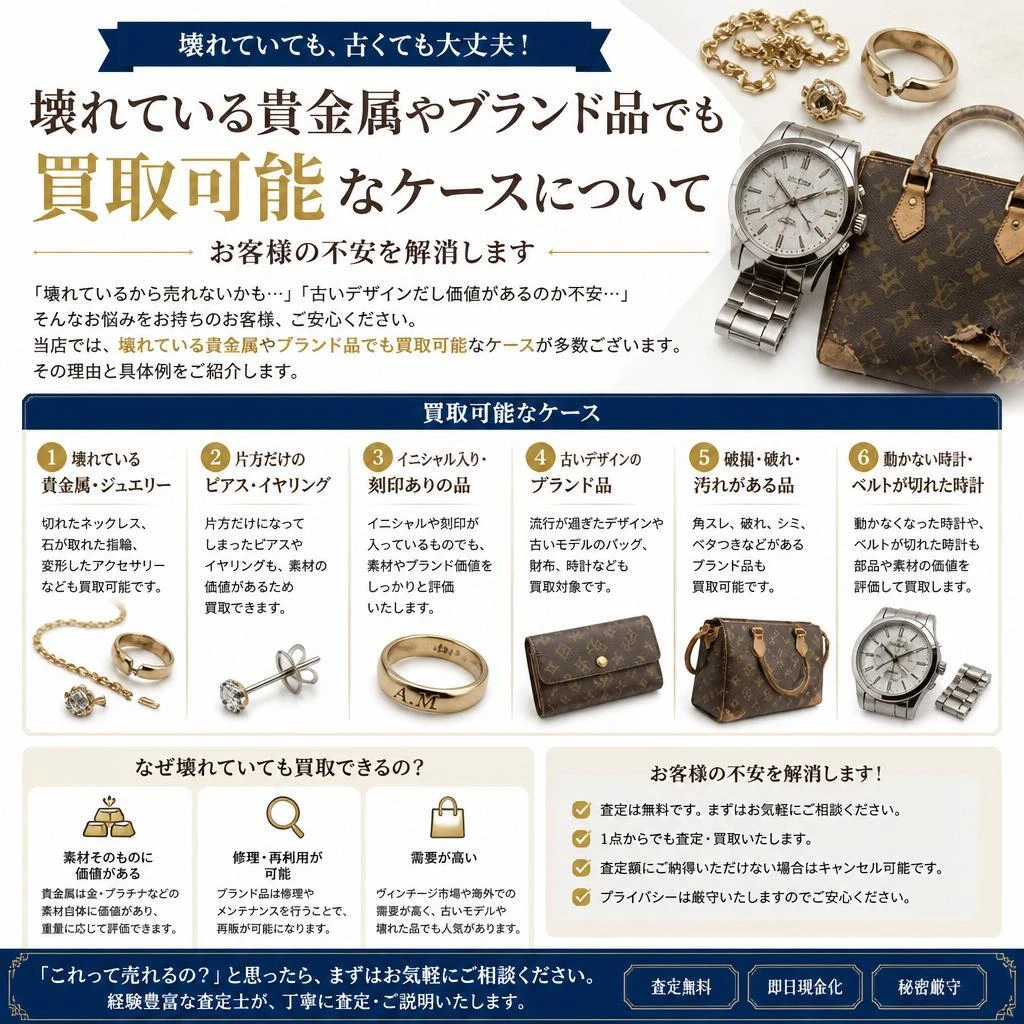 壊れたお品物でもOK！