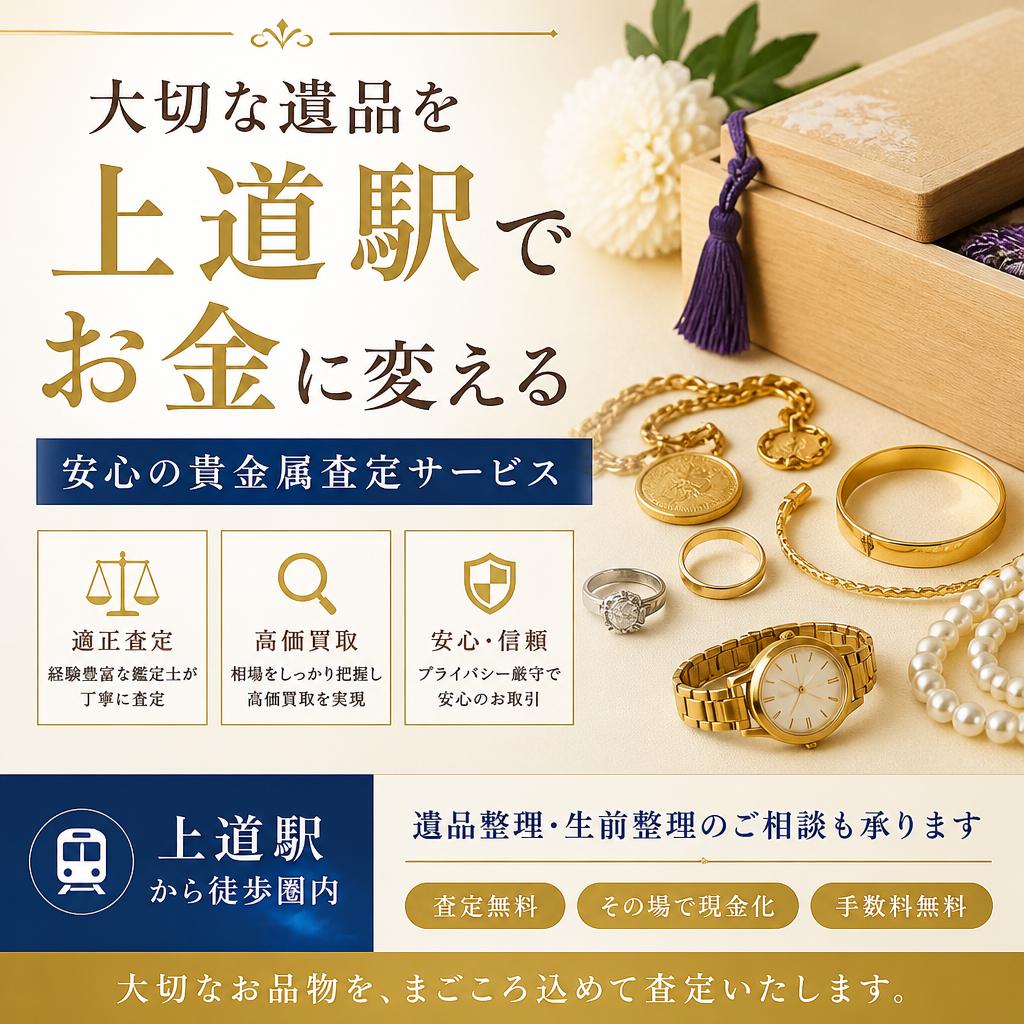 大切な遺品を上道駅でお金に変える、安心の貴金属査定サービス