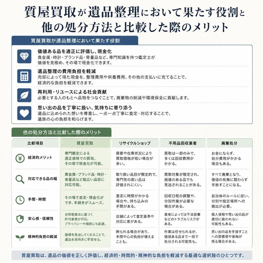 遺品整理における質屋買取の利点