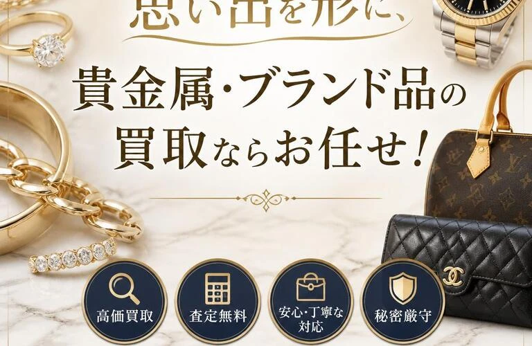 思い出を形に、貴金属・ブランド品の買取ならお任せ！