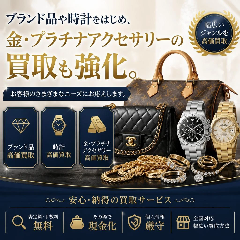 2. 幅広い品目での買取が可能