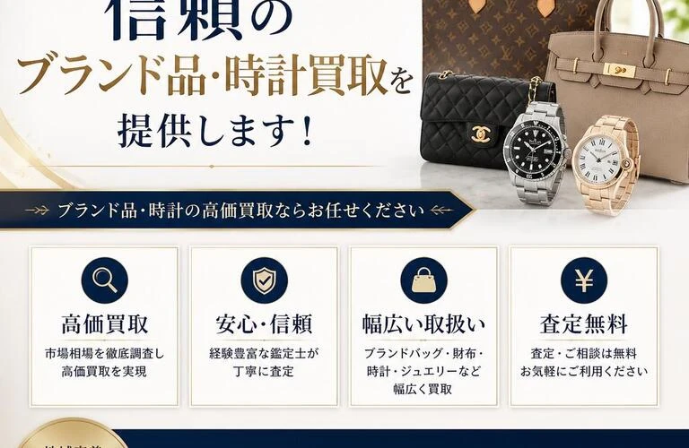 岡山市瀬戸内市で信頼のブランド品・時計買取を提供します！