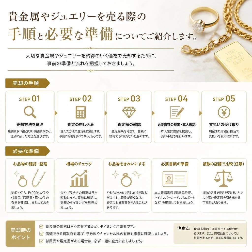 2. 貴金属・ジュエリー買取の流れ