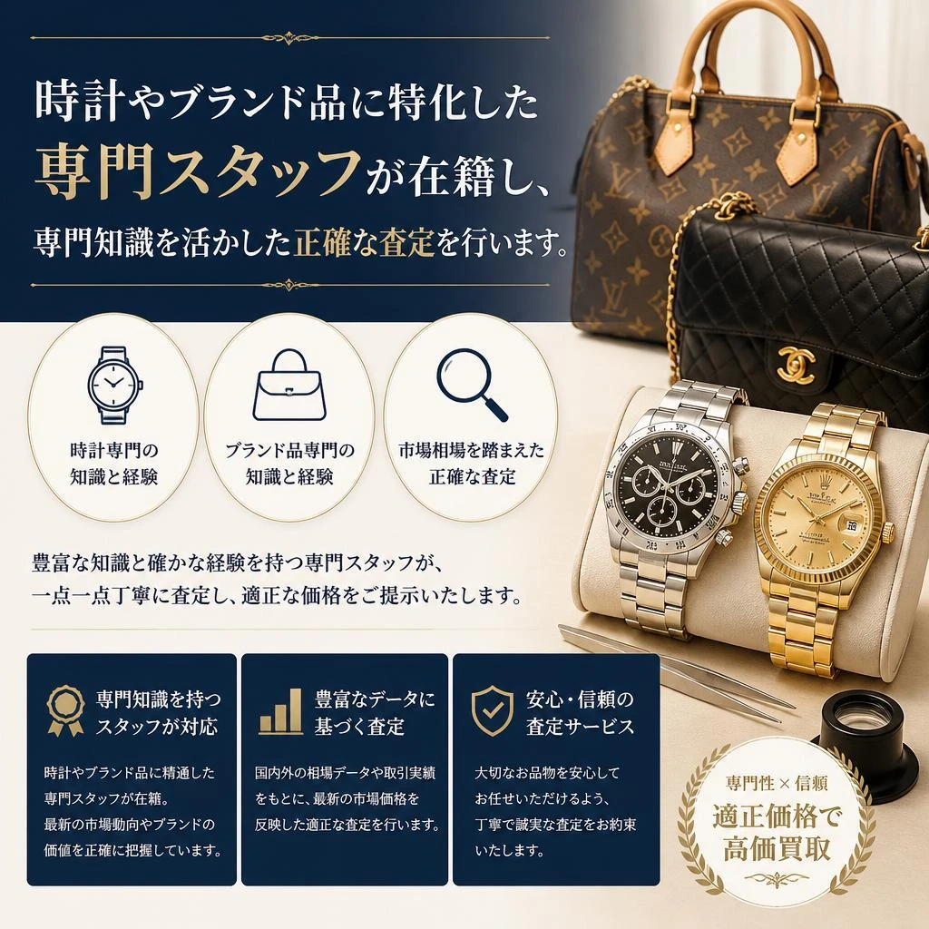 時計・ブランド品買取の専門知識