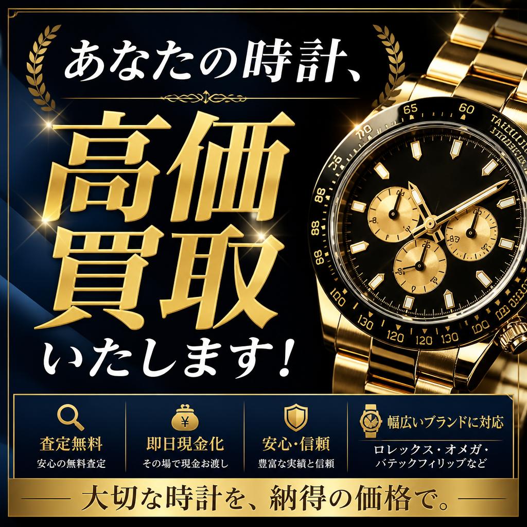 あなたの時計、高価買取いたします！