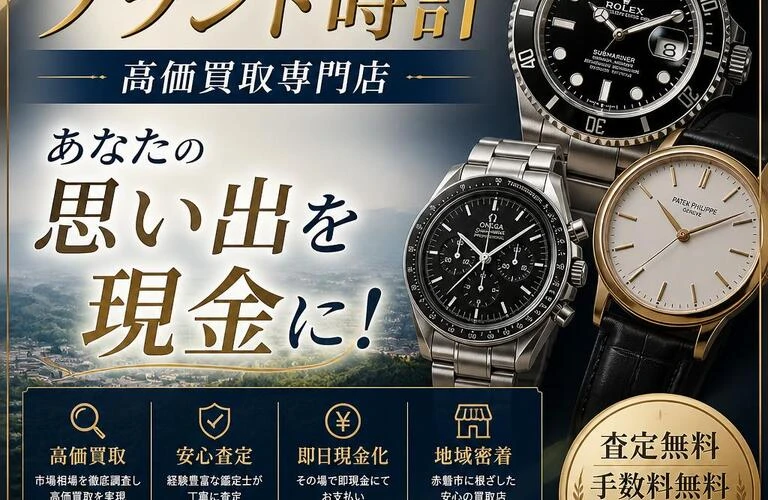赤磐市のブランド時計、高価買取専門店であなたの思い出を現金に！