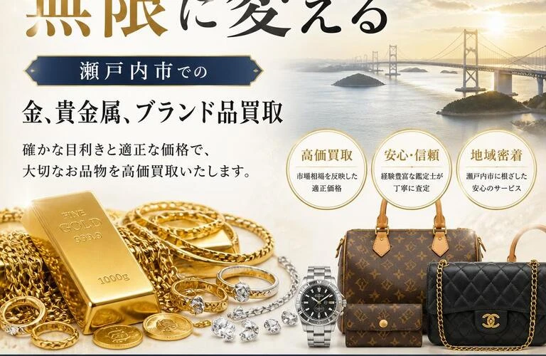 有限な価値を無限に変える – 瀬戸内市での金、貴金属、ブランド品買取