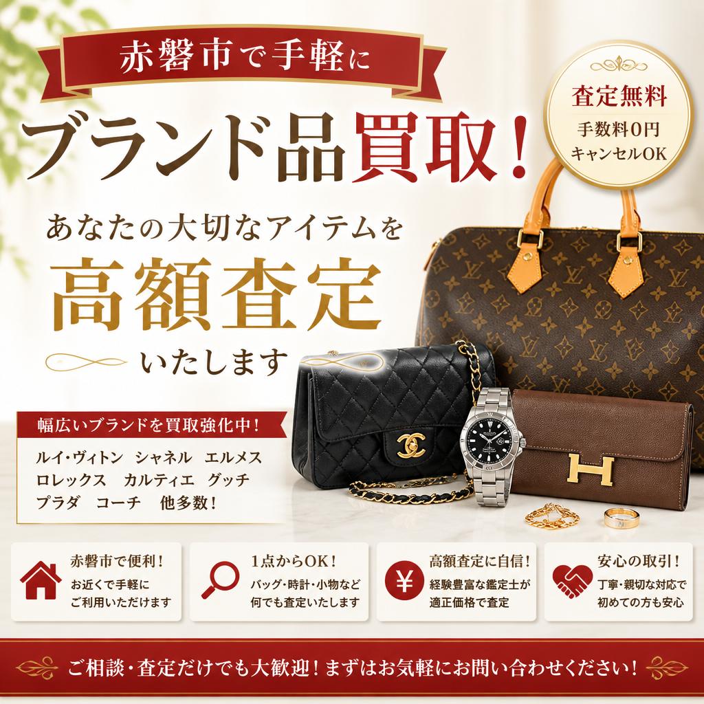 赤磐市で手軽にブランド品買取！あなたの大切なアイテムを高額査定いたします