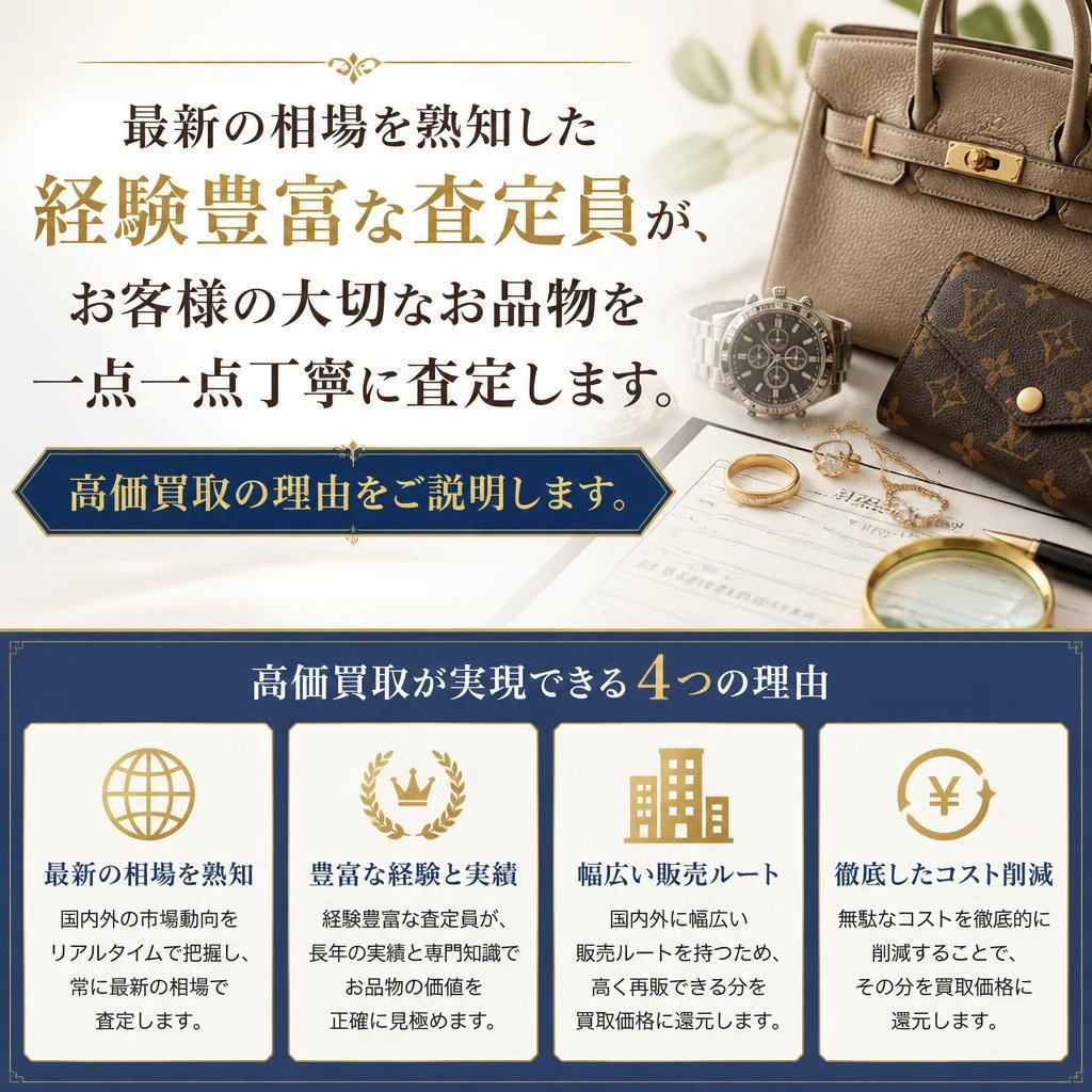 経験豊富な査定員による高価査定