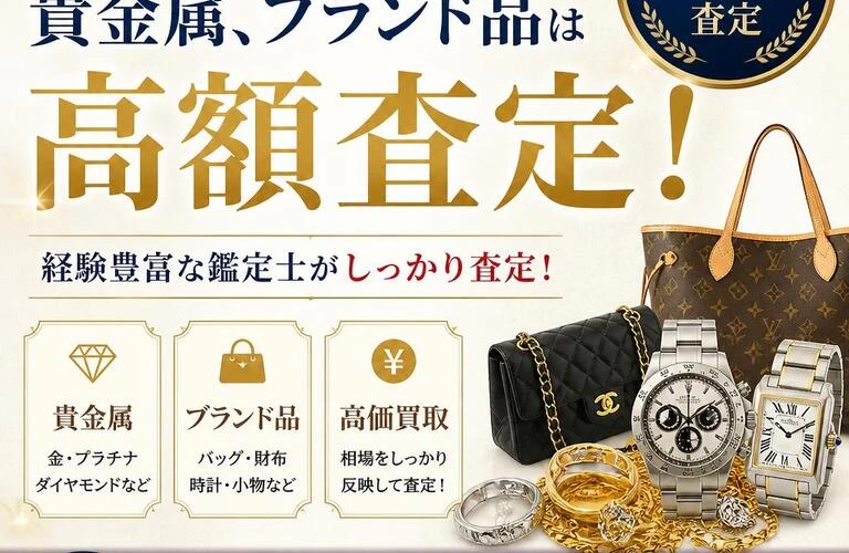西大寺での貴金属、ブランド品は高額査定！