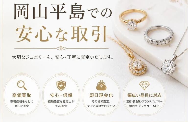 信頼のジュエリー買取、岡山平島での安心な取引