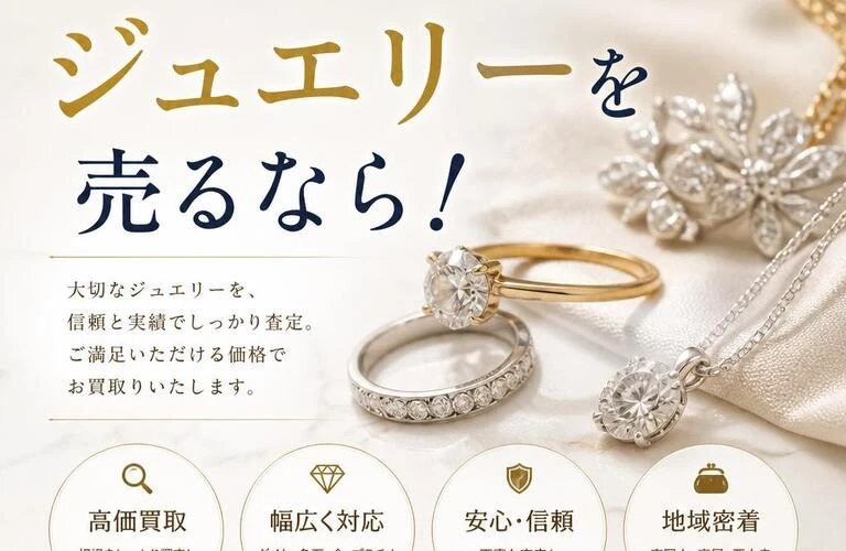 東岡山、高屋、西大寺でジュエリーを売るなら！