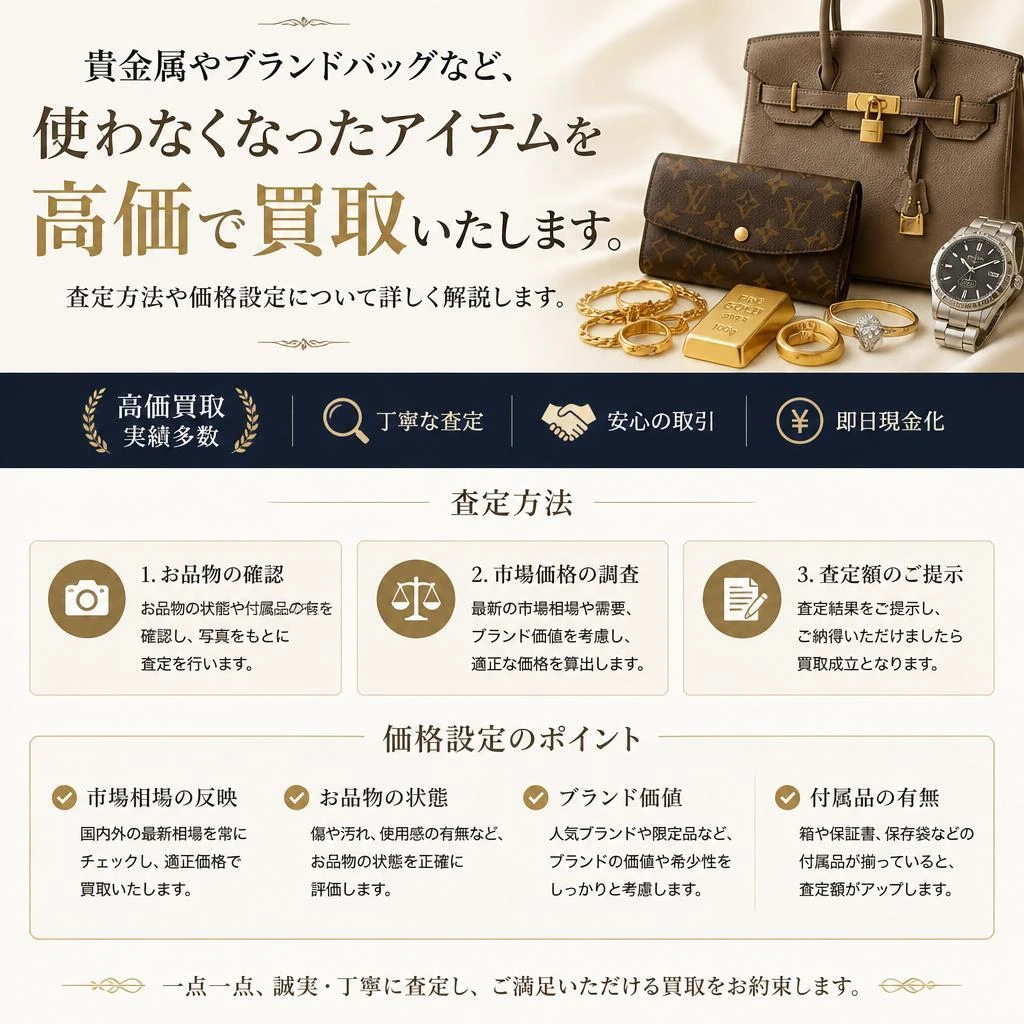 金・ブランドバッグの高価買い取り