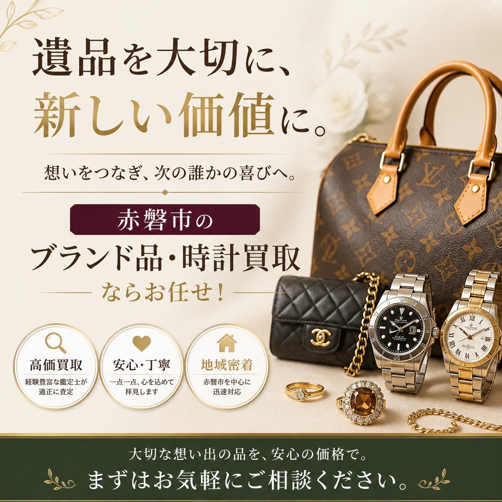 遺品を大切に、新しい価値に。赤磐市のブランド品・時計買取ならお任せ！