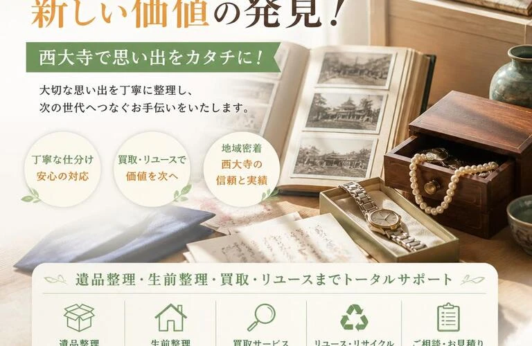 遺品整理から始める新しい価値の発見！西大寺で思い出をカタチに！