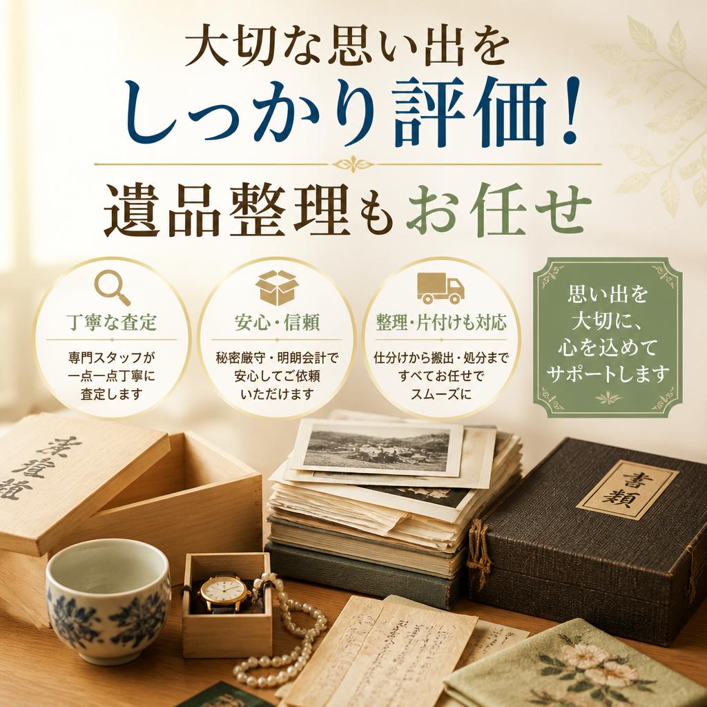 大切な思い出をしっかり評価！遺品整理もお任せ