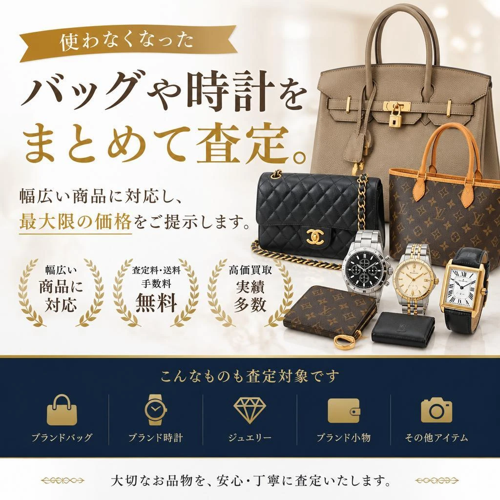 バッグや時計の買取も得意